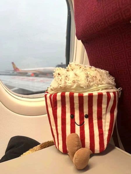 JC plush food series kawaii popcorn bag shoulder backpack as a surprise holiday gift to give friends