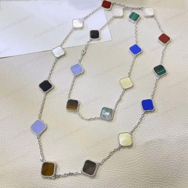20 pieces gemstones high-end designer necklaces luxurious jewelry gold-plated and silver plated diamond chains women's necklaces party gifts birthday gifts