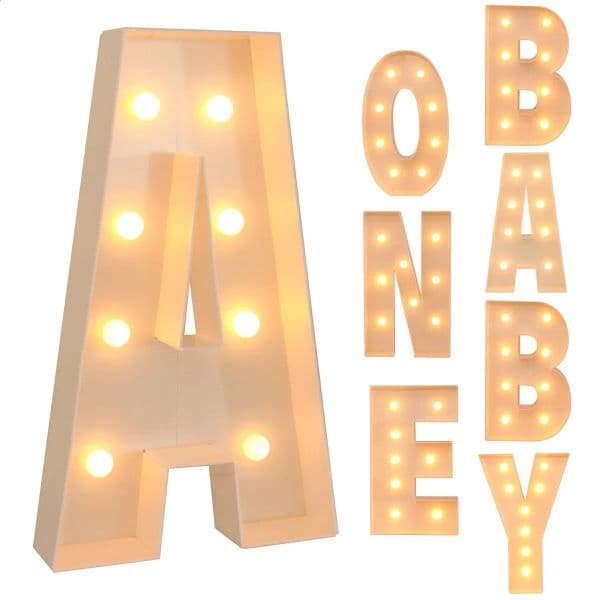91.5CM Light Up Giant Letter Frame Balloon Filling Box Baby Shower Birthday Wedding Party Decorations Name Ballon Filling Box 240809