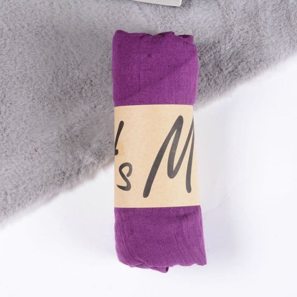 New ethnic style pure color cotton and linen scarf --80649
