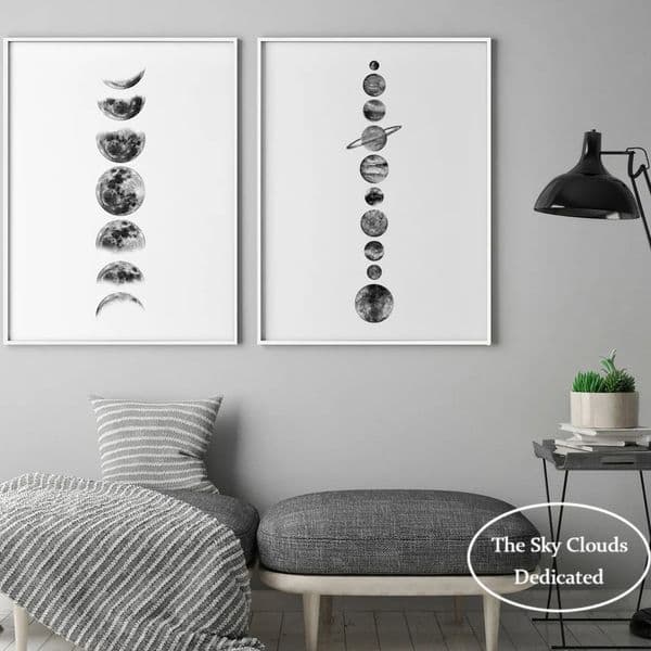 Planet Moon Poster Venus Jupiter Eight Planets Canvas Painting HD Printing Modern Wall Art Picture Living Room Bedroom Decor