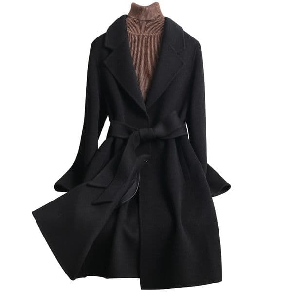 D6233 New autumn and winter fashion high-end double-faced cashmere coat women's medium and long wool coat