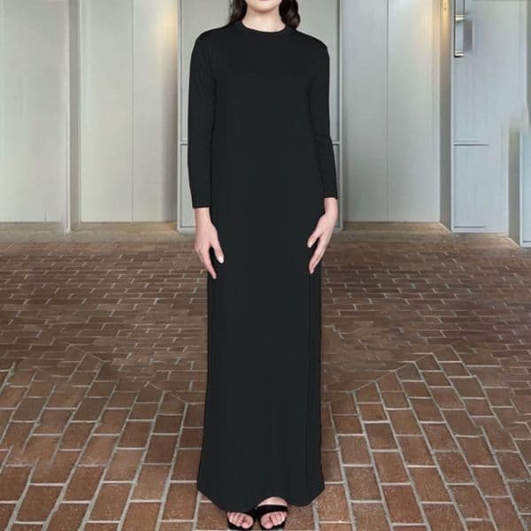 (84) New Middle Eastern Muslim Round Neck Dress Comfortable Inner Long Skirt