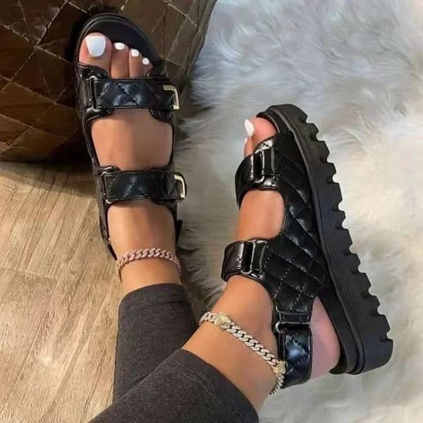 Summer Platform Women Black 2022 Casual Outdoor Fashion Comfortable Causal Ladies Sandals High Quality Beach Shoes 250109