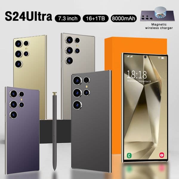 Unlocked S24 Ultra Android Smartphone - 5G Network, 7.3 Inch HD Display, Large Storage & Dual Rear Cameras