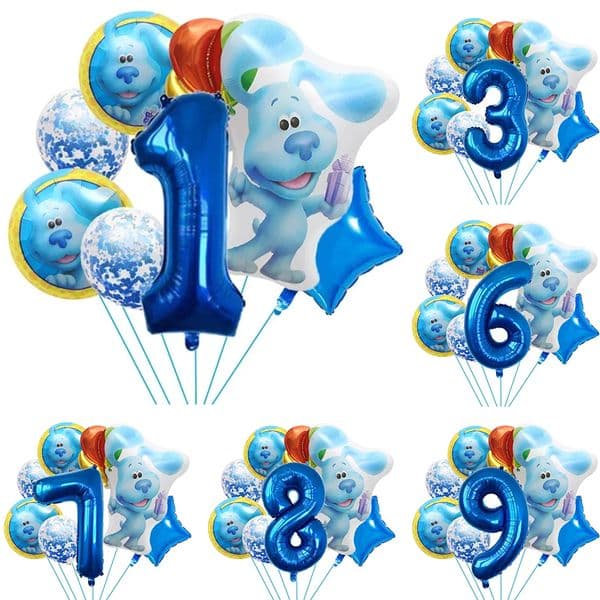 Blue's Clues Blue Dog Birthday Decoration Balloon Blue Party Supplies Foil Balloon for Baby Shower Gender Disclosure Decoration