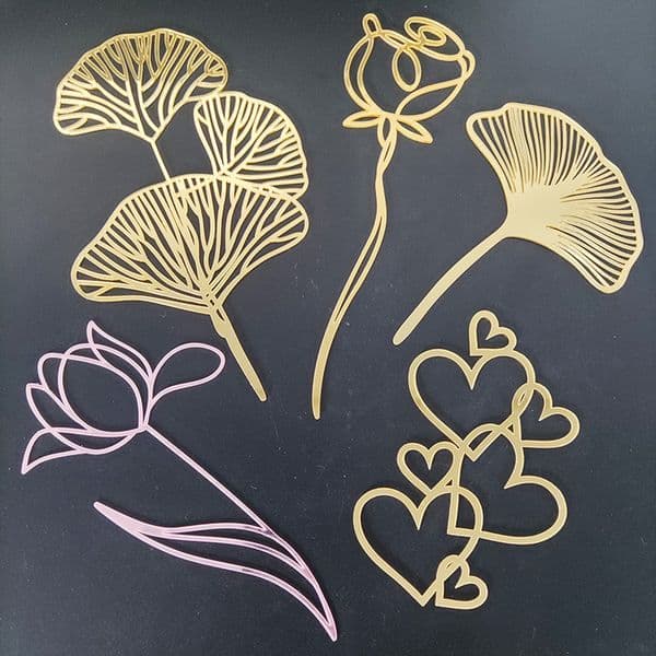 New Ginkgo Leaves Happy Birthday Cake Toppers Gold Acrylic Kids Birthday Party Cake Topper Gift Dessert Decoration Baby Shower