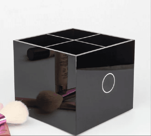 2C Classic Makeup Box high-grade Acrylic Toiletry 4 Grid Storage Box Cosmetic Accessories Storage Cosmetic brush storage Vip Gift