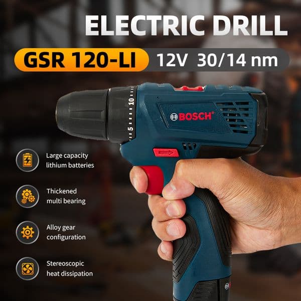 Bosch Electric Hand Drill Electric Screwdriver GSR120-Li Household Lithium Battery Cordless Drill 12V Screwdriver Electric Tool