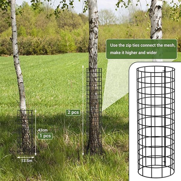 6PCS Tree Trunk Protector Iron Guards With Metal Stakes Expandable Plant Protection Cage Mental Garden Plant Protective Cover