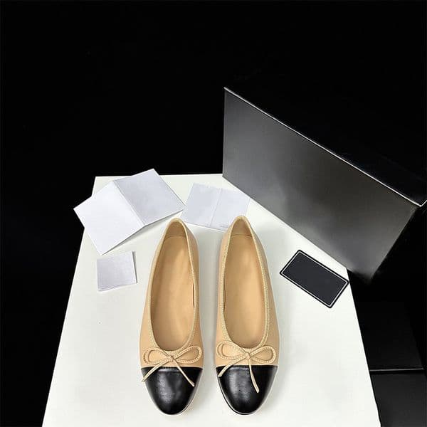 Designer's casual fashion shoes Paris brand ballet flat shoes women's spring quilted leather slip on ballet shoes luxurious round toe women's formal shoes