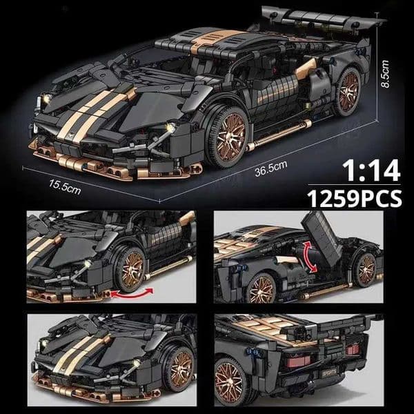 67129 Car MOC 1280pcs Building Blocks Car and Construction Toy Adult Collectible Set to Build 1 14 Scale Sports Car ModelXJ250113