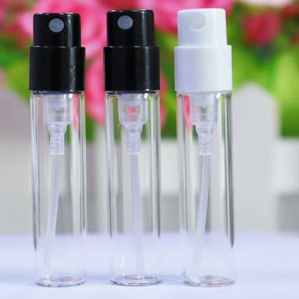 2ml Mini Transparent Glass Perfume Bottles, Empty Refilable Spray Bottle, Small Atomizer Perfume Sample Vials