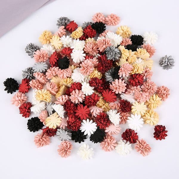 20Pcs Flannel Fabric Daisy Flower Head Artificial Flowers Handmade DIY Crafts Wedding Room Decoration Clothing Accessories