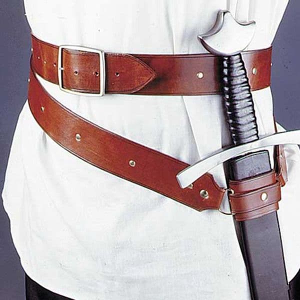 Retro Medieval Steampunk Sword Holder Belt Waist Sheath Gothic Adult Men Warrior Pirate Knight Cosplay Leather Buckle Strap Larp