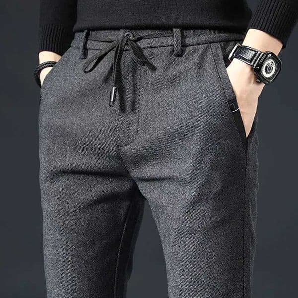 Plus Flce Thicken Mens Casual Sport Pants Strtwear Autumn Winter New Male Clothing New Solid Full Straight Trousers S260406