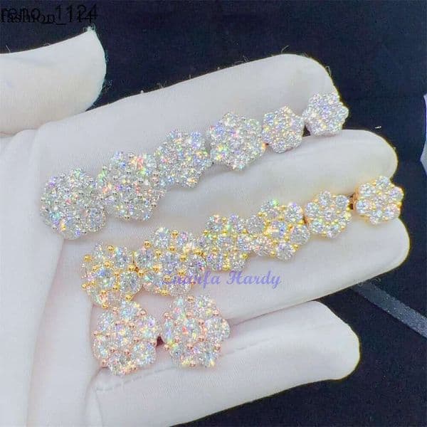 Zuanfa Hot Top Selg Pass Dia Tester Fine Jewelry Sier 8mm 12mm 15mm wer VVS Moissanite Stud Earrings