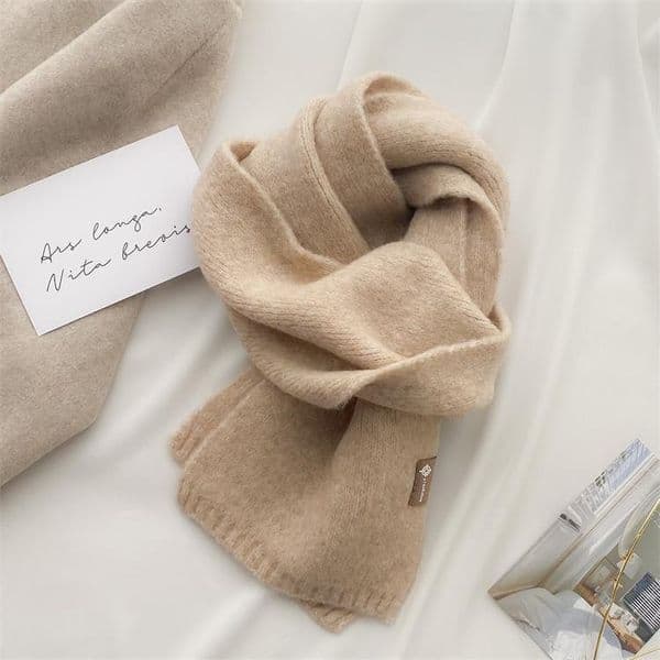 Winter soft and waxy knitted imitation cashmere neck scarf --805371