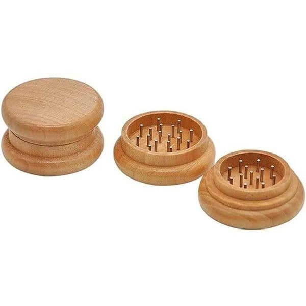 Wooden Dry Herb Tobacco Grinder 54MM 2 Parts with Nail Teeth W250121