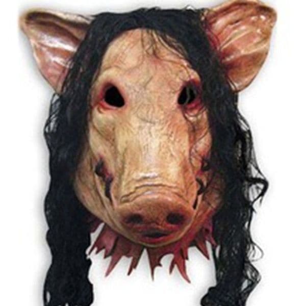 2025 Party Masks Halloween Scary Mask Novelty Pig Head Horror with Hair Masks Costume Realistic Latex Festival Supplies Wolf Mask