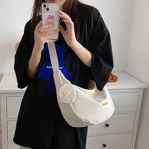 Fashion Hobo Crossbody Bags Men Women Nylon Shoulder Messenger Bag Zipper with Purse Solid Color Street Sports Travel Purse 250122