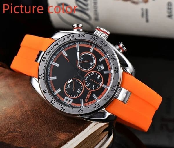 Tiss Wrist Watches for Men Full Functional Stopwatch All dials work Quartz Watch High Quality Top Chronograph Clock Fashion accessories Rubber Strap prs330