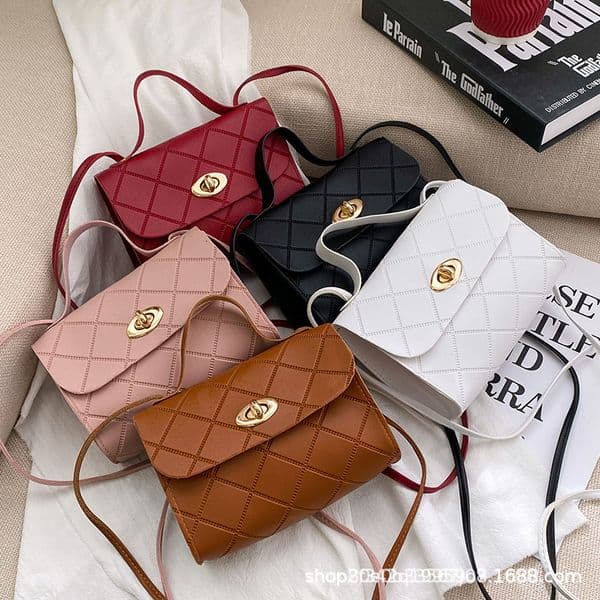 Lingge Striped Square Women Handbags 2025 Korean Version Portable Small Fashion Trendy Bag
