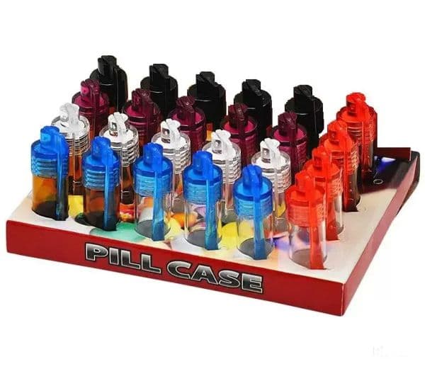 wholesale wholesale 51mm/36mm Acrylic Plastic Bottle Snuff Snorter Dispenser Snorter Glass Vial pill case container box with spoon multiple color LL