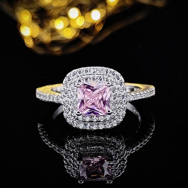 Designer Rings Double Layered Prong Setting Diamond Ring Women Luxury Design Inlaid Zircon Ring Temperament Jewelry Gift