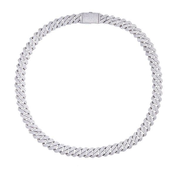 Miami Cuban Iced Out Cz Cuban Link Chain Necklace for Men Silver Plated VVS Hiphop Moissanite Zircon 14k 18k Unisex Gold Plated