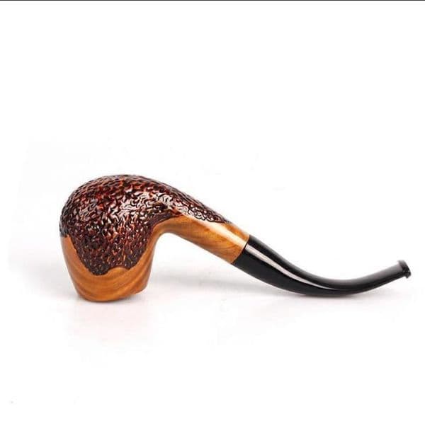 Hookahs New man portable carved solid wood, Green Sandalwood pipe, bent hammer, wood pipe