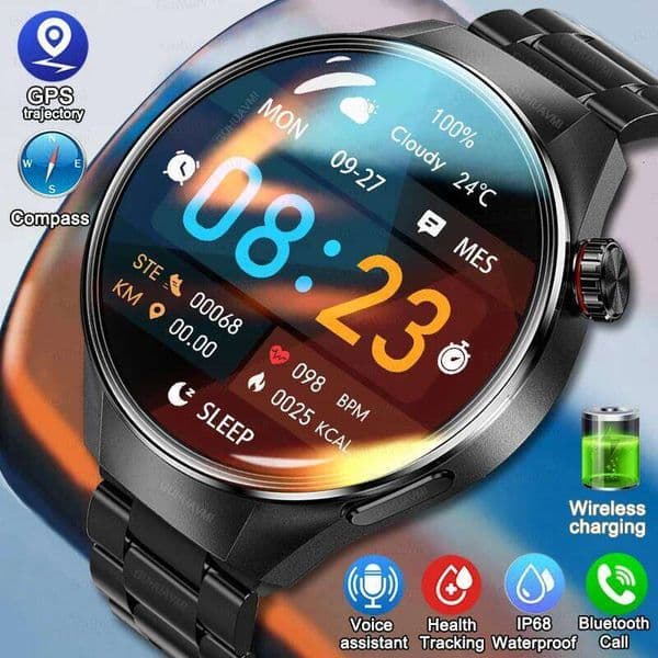 2025 True AMOLED Smart Watch Full Touch Screen 466*466 HD Health Tracker Voice Call Smartwatch Man Women For Xiaomi Huawei Ios