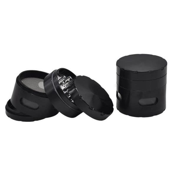 Smoking Pipes Metal smoke grinder transparent open window aluminum alloy diameter 63mm four