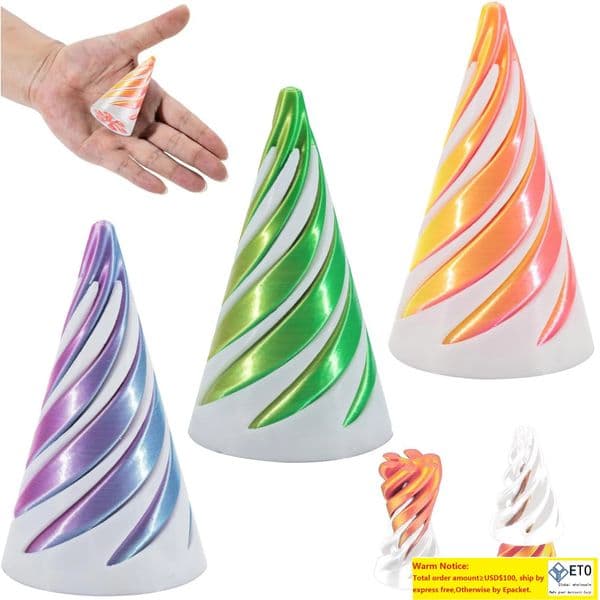 3D Printed Spiral Fidget Toys Decompression Spinning Three-Dimensional Structure Fingertip Dual Color Stress Relief Toy LL