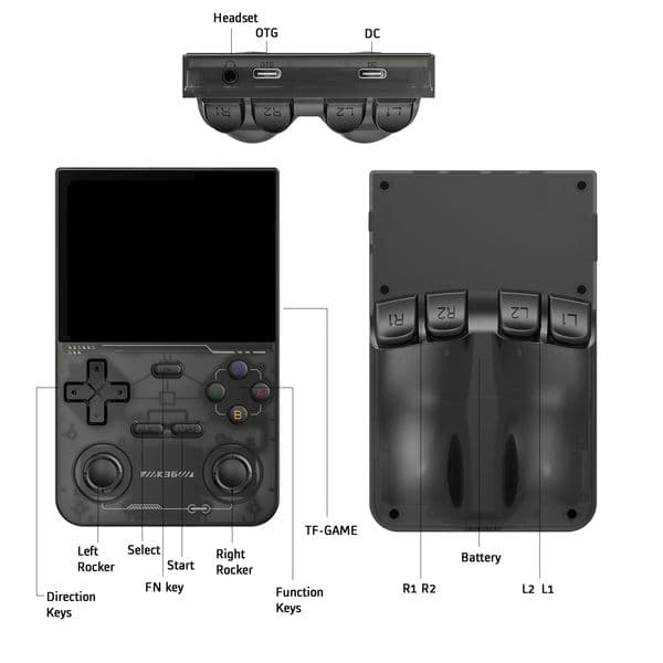 K36 Portable Handheld Video Game Console HD Screen 1000+ Classics Wi-Fi Communication Built-in Battery-Gift