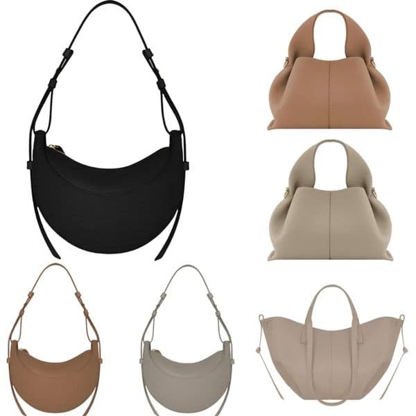 Designer bag luxury pure cowhide half moon bag Numero style crossbody bag dumpling bag fashion classic women's bag high-quality original