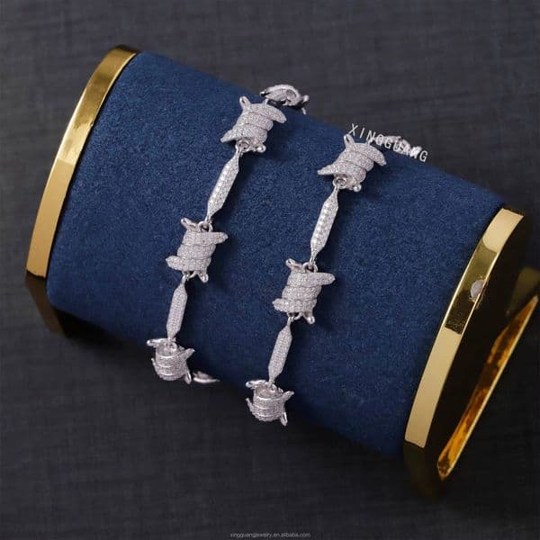 New Design 925 Silver Hip Hop Iced Out Cuban Link Bracelet With Moissanite Diamond Pass Diamond Tester Moissanite Bracelet