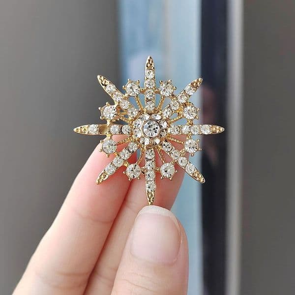Starburst High-End Cute Versatile Women's Brooch Sweater Accessory Fashion Suit Pin For Ladies