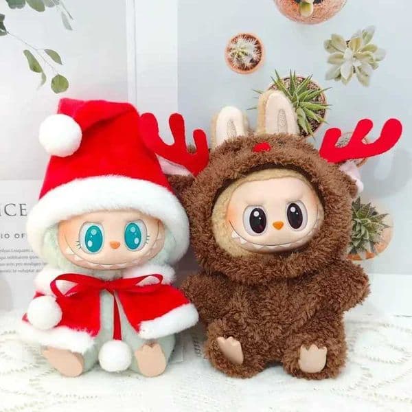 Mini Dolls Clothes Outfit Accessories for Labubu Idol V1 V2 Christmas Cookie Man Sweater Hat New Year Clothes Gift XJ250802