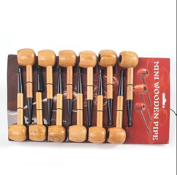 Smoking Pipes Solid wood straight large round bottom filter pipe Mini small pipe Portable pipe