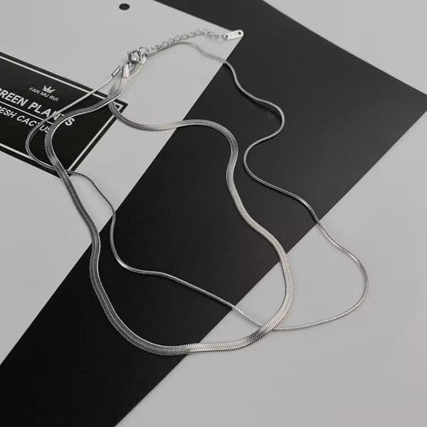 Titanium Steel Snake Bone Necklace Fashion Simple Minimalist Clavicle Trendy Internet Celebrity Ins Style Neck Chain for Women