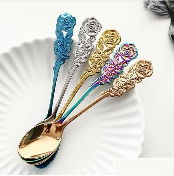 Spoons Soup Spoon Stainless Steel Goldplated Coffee Tea Dessert Meal Fruit Stir Kitchen Dinnerware Tableware Customized
