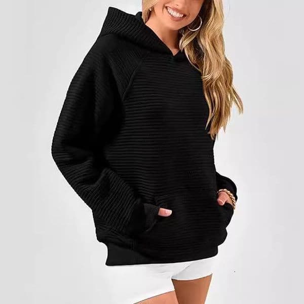 2025 New Women's Autumn/winter Designer Top Free Shipping Fashion New Women's Fashion Striped Hooded Loose Long Sleeve Sweatshirt