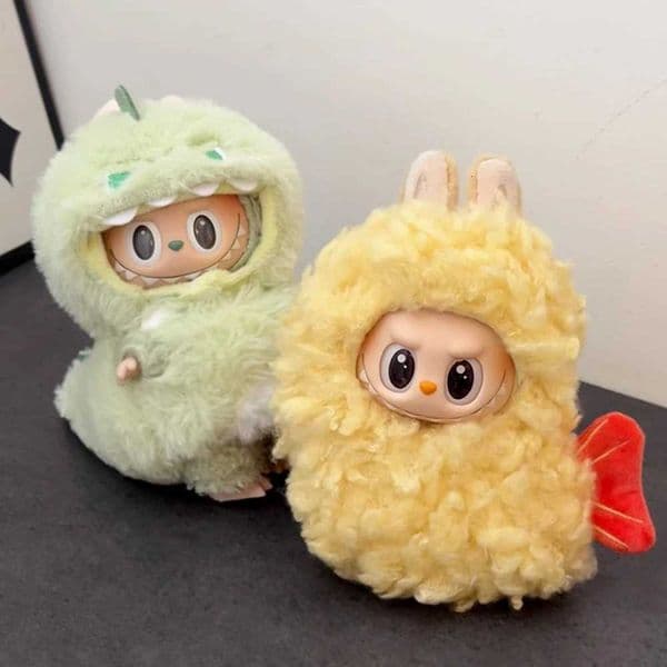 For Labubu Cute Doll Clothes Fried Shrimp Onesie 1st 2nd 3rd Gen 17cm Labubu Sitting Par Yellow Outfit Doll Accessories XJ250802