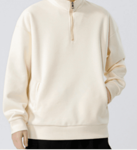 345 Men Long-sleeved Autumn and Winter Heavy Loose Solid Color Lapel Youth Casual
