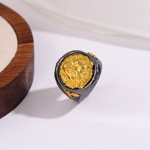 HOT Jewelry Lion Head Creative Domineering Personality Hip Hop Men Alloy Finger Ring