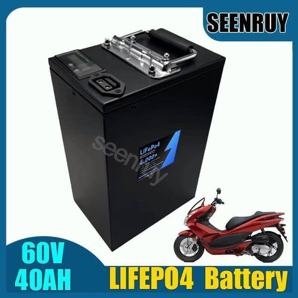 SEENRUY 60V 40AH LIFEPO4 Battery Lithium Iron Phosphate Battery with BMS 2500W 3000W 4000W For Motorcycle Sightseeing Vehicle