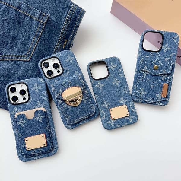 for iphone pro max cases Luxury iPhone Case with 17 16 15 14 13 12 11 Cell Phone Cases Leather Mobile Cover Fashion denim Wallet case