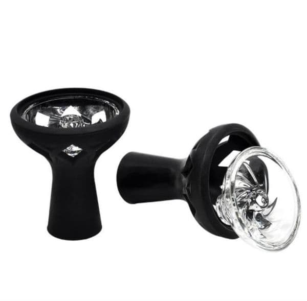 2018 Water-smoke fittings Single-hole glass water-smoke practical smoke pot with six-petal glass smoke pot