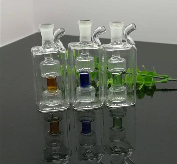 Mini square glass water bottle Wholesale Glass bongs Oil Burner Glass Water Pipes Oil Rigs Smoking, Free Shipping